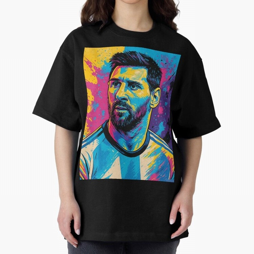 Argentina World Champs Messi Number Oversized T-Shirt Support Iconic Players in Global Football Passion for FIFA World Cup 2026, Connected to Mbappe, Portugal, Football History, Final Match Energy, Crowd Noise and Once in a Lifetime Moments; Ideal