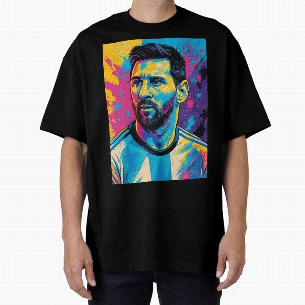 Argentina World Champs Messi Number Oversized T-Shirt Support Iconic Players in Global Football Passion for FIFA World Cup 2026, Connected to Mbappe, Portugal, Football History, Final Match Energy, Crowd Noise and Once in a Lifetime Moments; Ideal