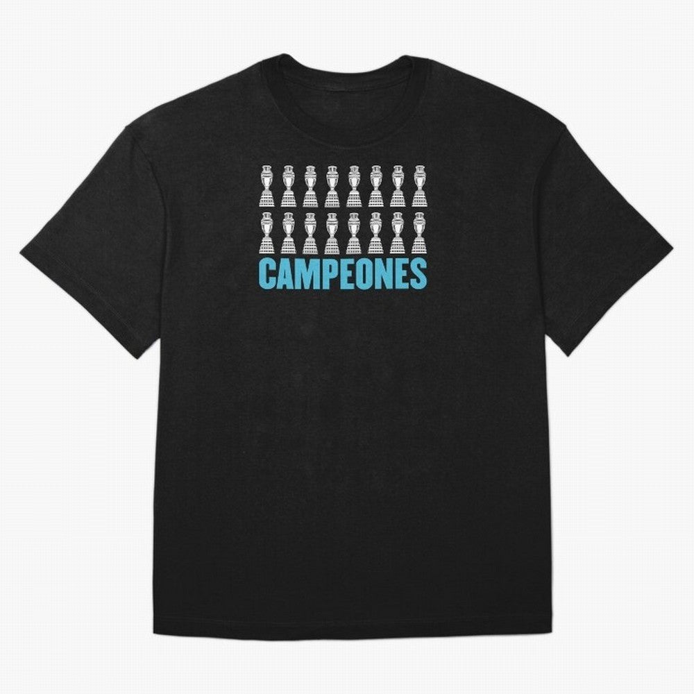 Campeones! Classic T-Shirt Bring Bold Fan Energy to FIFA World Cup 2026 USA Canada Mexico Spirit, with England and Germany, Messi, CR7 and Mbappe, Football History, Final Match Energy, Crowd Noise and Once in a Lifetime Moments; Made for Die Hard