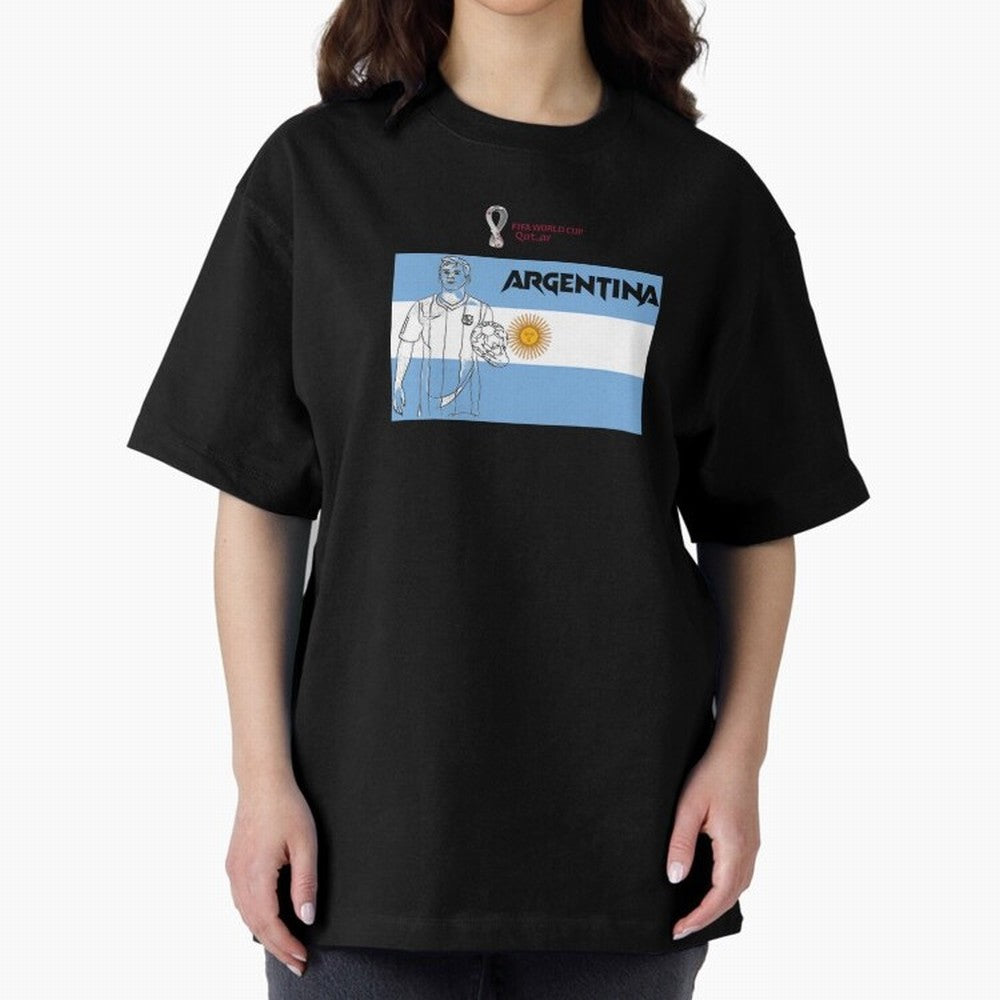 Argentina - FIFA World Cup - Qatar 2022 Oversized T-Shirt Capture Stadium Memories from the FIFA World Cup 2026 USA Canada Mexico Journey through Haaland and Mbappe Highlights, Germany Pride, Football Passion, Legendary Performances, Festival Vibes