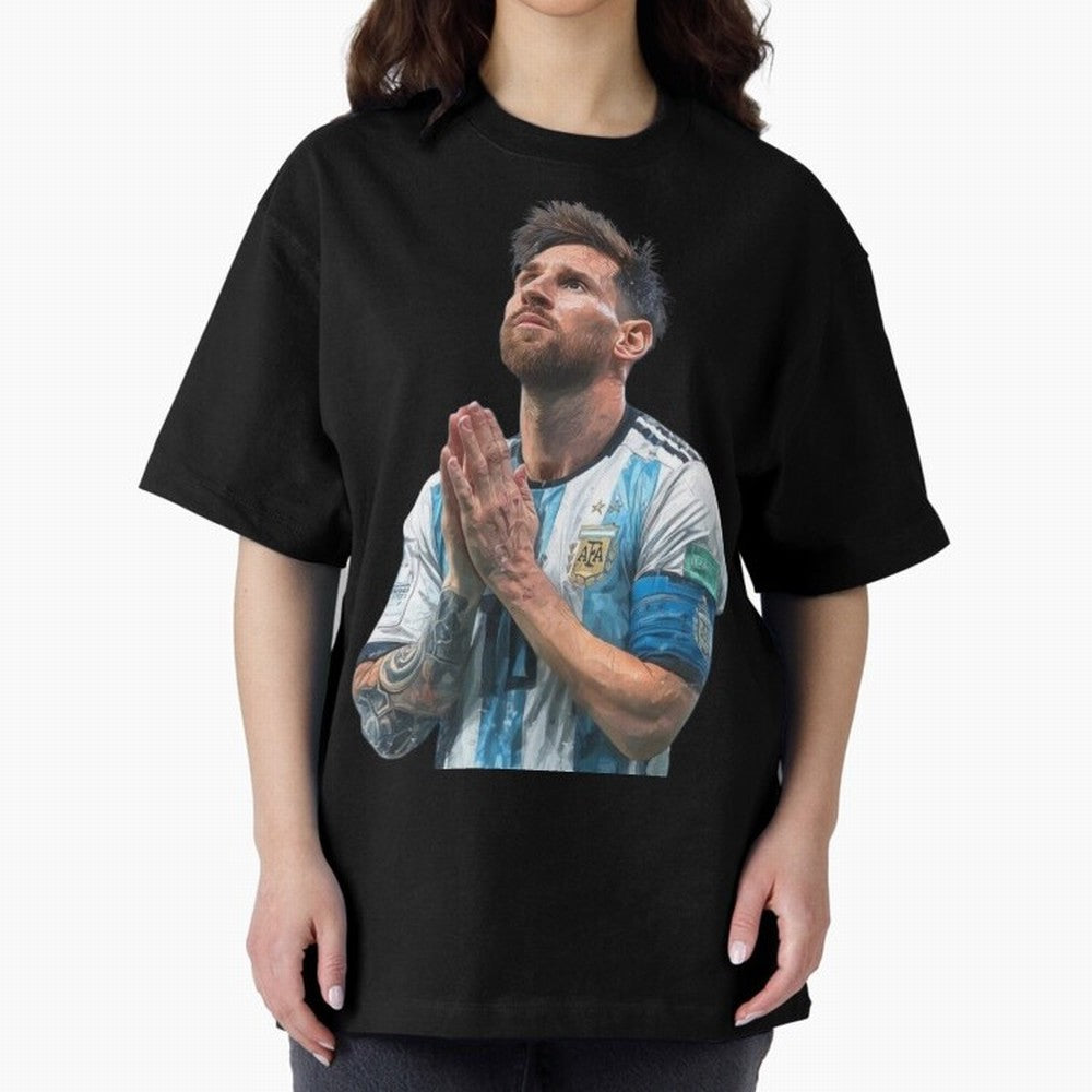 Argentina Messi Football Oversized T-Shirt Bring Match Day Hype around FIFA World Cup 2026, CR7 and Messi, Germany, Tournament Hype, Historic Matchups, Family Viewing Parties and Global Sports Pride; Made for Die Hard Supporters, Soccer Lovers,