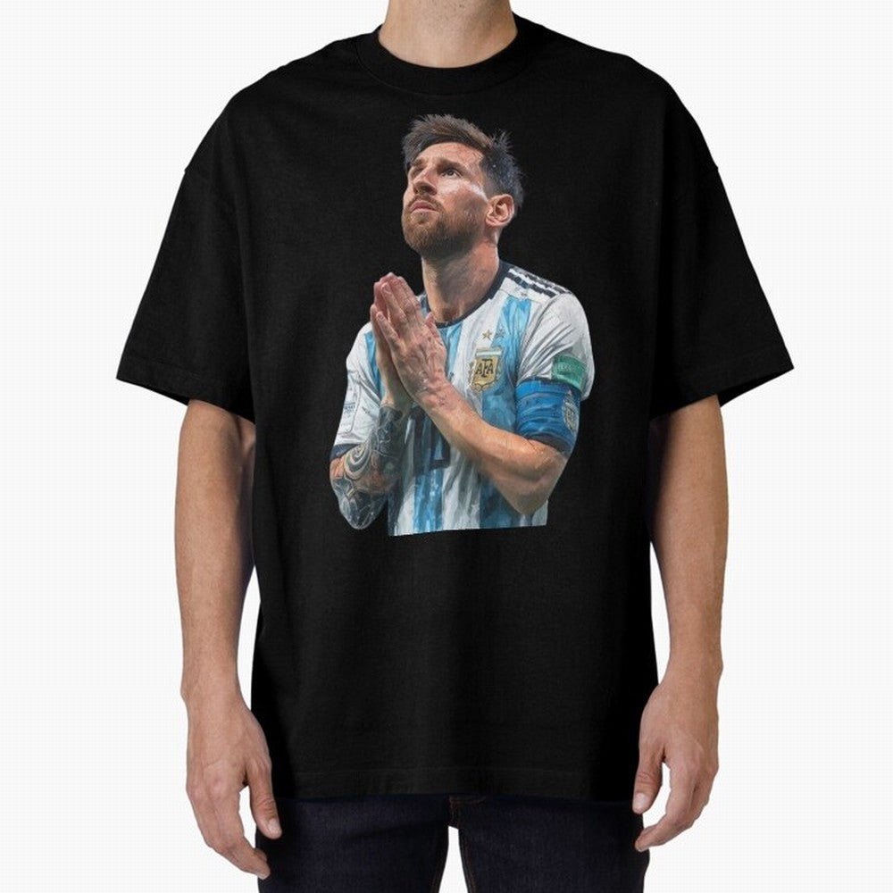 Argentina Messi Football Oversized T-Shirt Bring Match Day Hype around FIFA World Cup 2026, CR7 and Messi, Germany, Tournament Hype, Historic Matchups, Family Viewing Parties and Global Sports Pride; Made for Die Hard Supporters, Soccer Lovers,