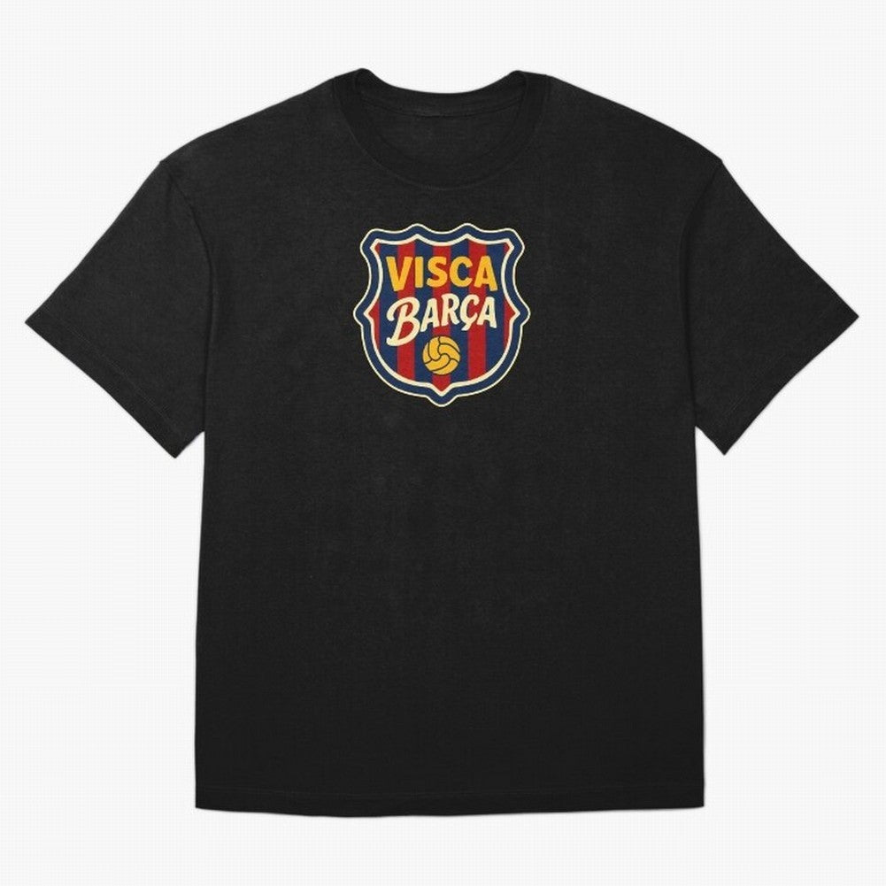 BAR-CE-LON-A Logo FC Merchandise Classic T-Shirt Represent the Passion of Global Football Passion for FIFA World Cup 2026, with Messi, CR7 and Mbappe, Brazil, Vintage Soccer Flavor, Modern Football Stars, National Flags and Final Night Emotion;
