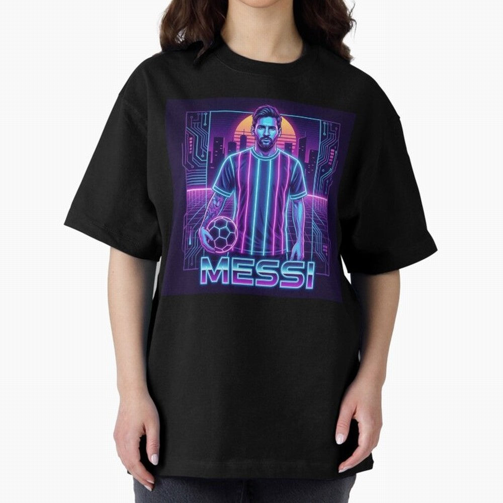 ?Argentina Football Legend Messi Cyberpunk Retro Futurist Design (Version 3) Classic T-Shirt Fuel Match Day Hype around FIFA World Cup 2026 Group Stage, Neymar, France, Worldwide Fan Energy, Dramatic Goals, Stadium Lights and Championship