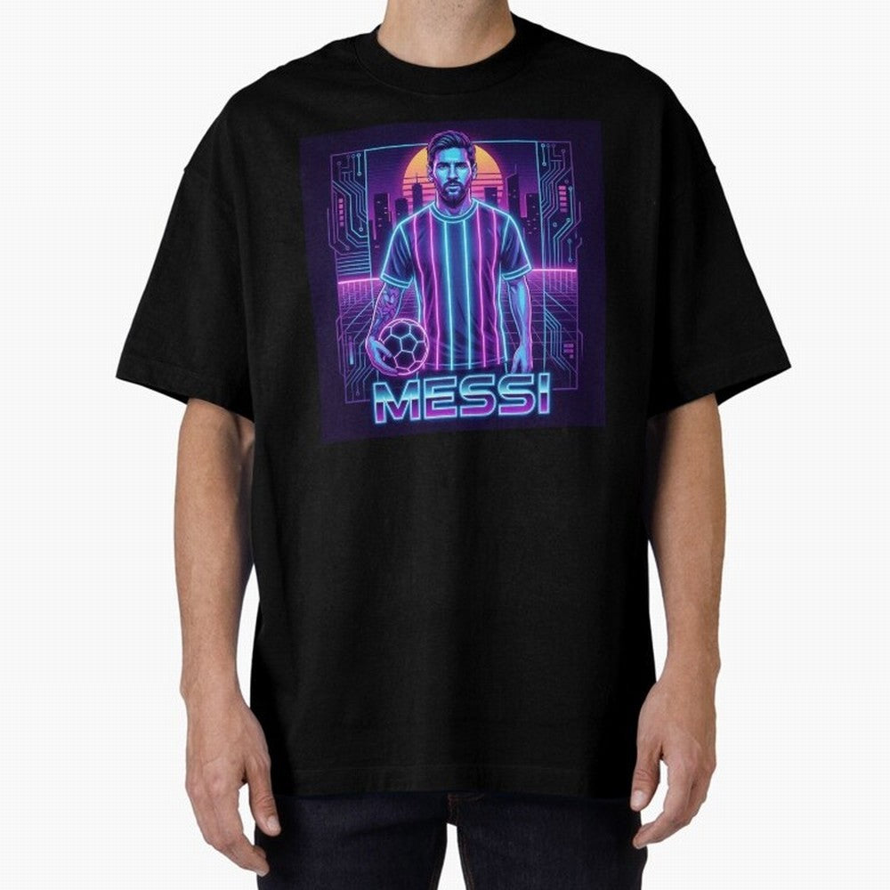?Argentina Football Legend Messi Cyberpunk Retro Futurist Design (Version 3) Classic T-Shirt Fuel Match Day Hype around FIFA World Cup 2026 Group Stage, Neymar, France, Worldwide Fan Energy, Dramatic Goals, Stadium Lights and Championship