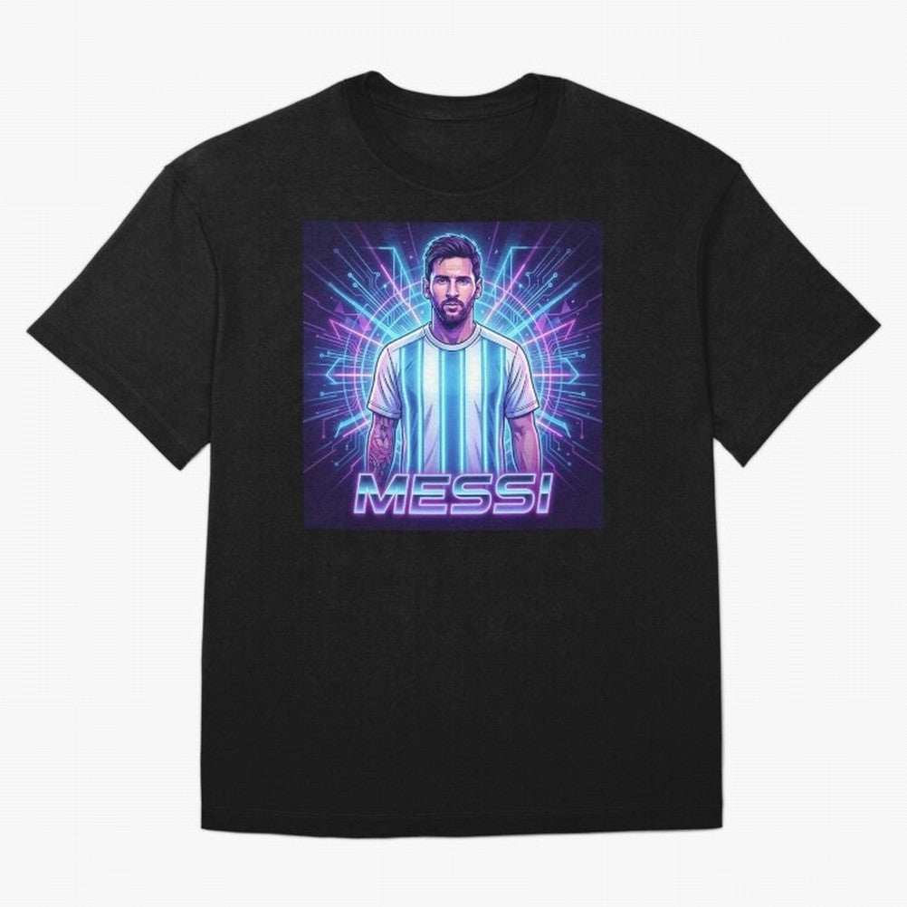 ?Argentina Football Legend Messi Cyberpunk Retro Futurist Design Classic T-Shirt Celebrate Unforgettable Nights in FIFA World Cup 2026 Group Stage Spirit, Made for Spain, Mbappe, Championship Spirit, Famous Goals, Roaring Crowds and International