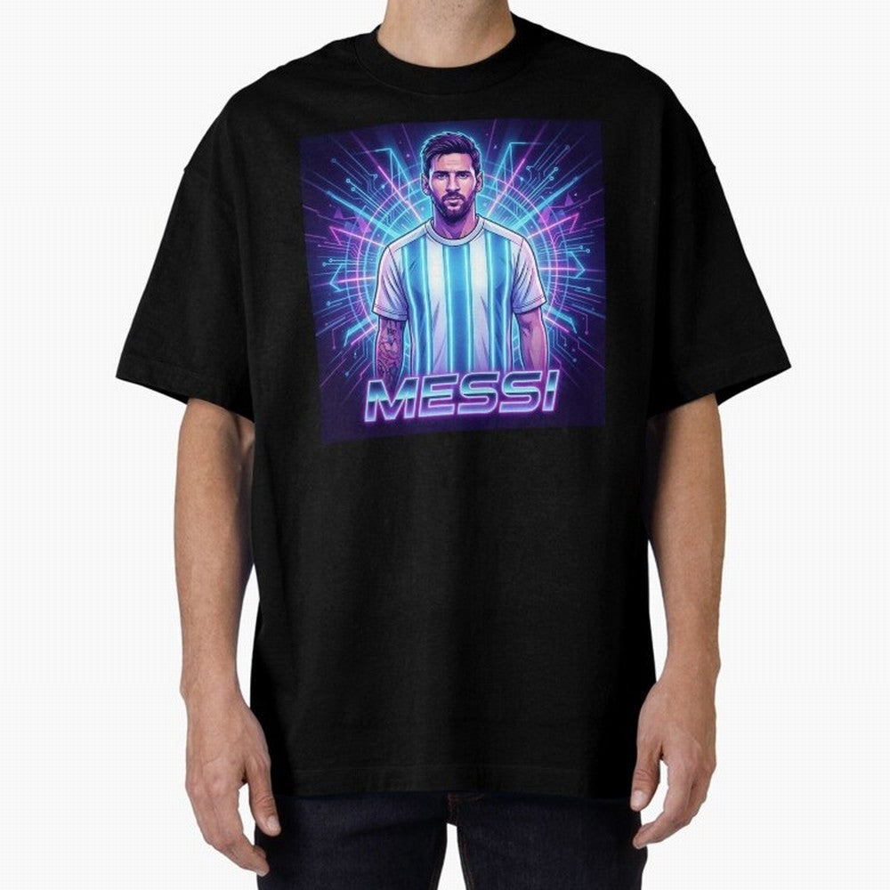 ?Argentina Football Legend Messi Cyberpunk Retro Futurist Design Classic T-Shirt Celebrate Unforgettable Nights in FIFA World Cup 2026 Group Stage Spirit, Made for Spain, Mbappe, Championship Spirit, Famous Goals, Roaring Crowds and International