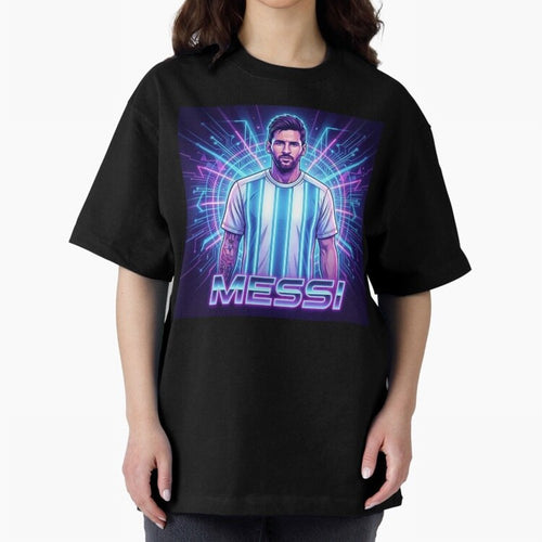 ?Argentina Football Legend Messi Cyberpunk Retro Futurist Design Classic T-Shirt Celebrate Unforgettable Nights in FIFA World Cup 2026 Group Stage Spirit, Made for Spain, Mbappe, Championship Spirit, Famous Goals, Roaring Crowds and International