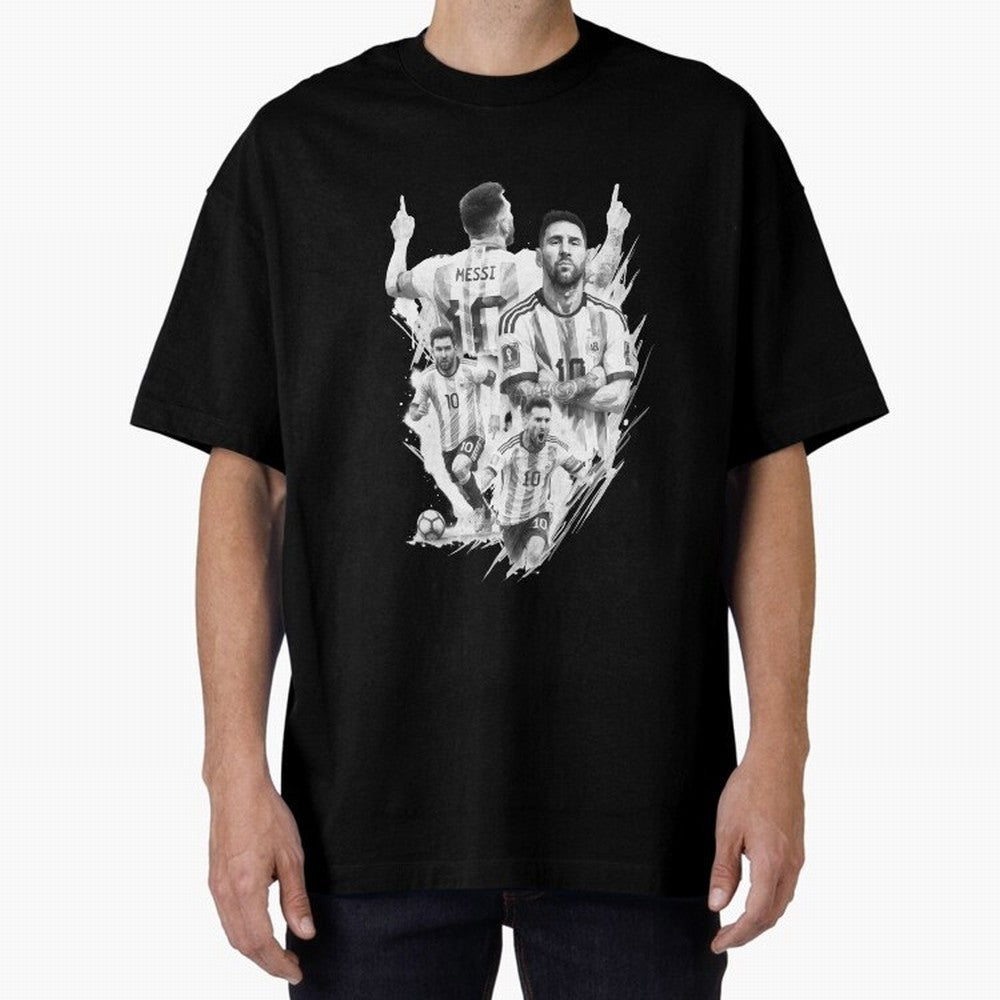 BLACK WHITE Lionel Messi watercolor illustration Classic T-Shirt Experience the Global Stage of FIFA World Cup 2026 USA Canada Mexico Spirit, Built around Spain, Neymar, Haaland and Cristiano Ronaldo, Global Supporter Spirit, Legendary Goals,
