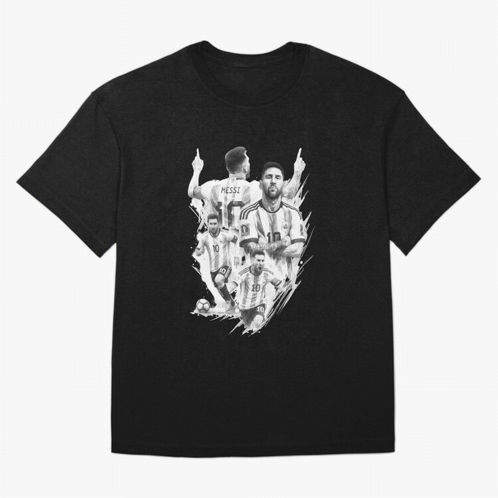 BLACK WHITE Lionel Messi watercolor illustration Classic T-Shirt Experience the Global Stage of FIFA World Cup 2026 USA Canada Mexico Spirit, Built around Spain, Neymar, Haaland and Cristiano Ronaldo, Global Supporter Spirit, Legendary Goals,
