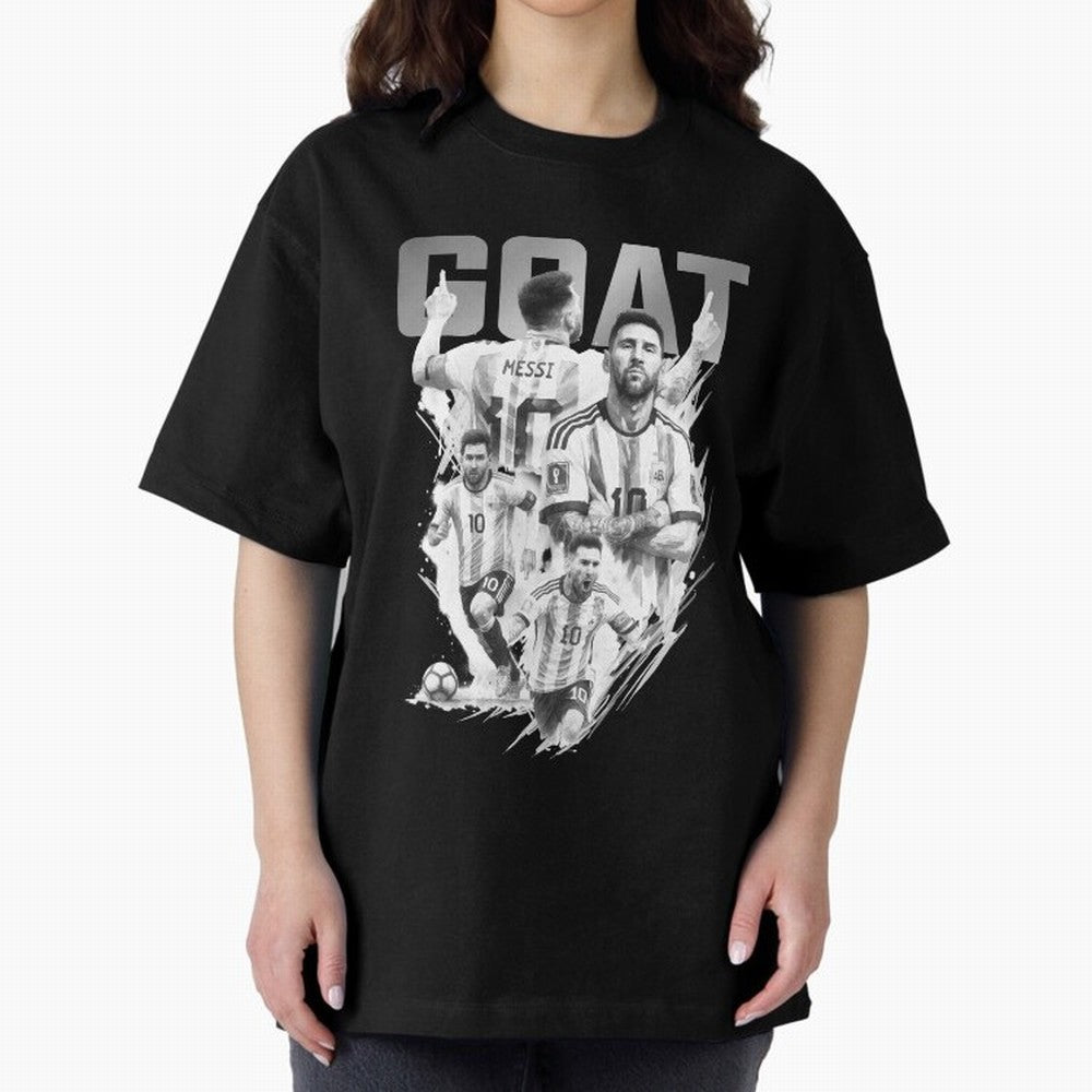 BLACK WHITE GOAT Lionel Messi watercolor illustration Classic T-Shirt Stand Proud for Global Football Passion for FIFA World Cup 2026 Group Stage, Filled with Cristiano Ronaldo, Haaland and CR7, Brazil, Portugal and Argentina, Vintage Soccer