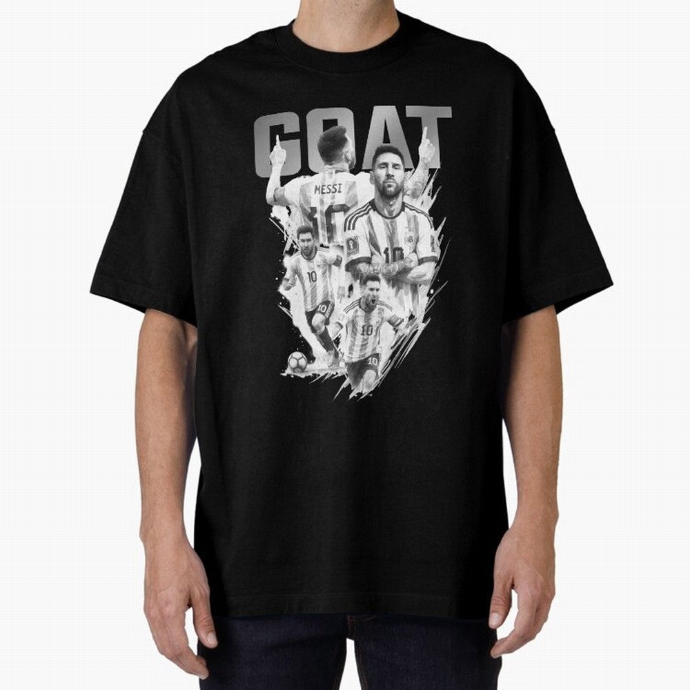 BLACK WHITE GOAT Lionel Messi watercolor illustration Classic T-Shirt Stand Proud for Global Football Passion for FIFA World Cup 2026 Group Stage, Filled with Cristiano Ronaldo, Haaland and CR7, Brazil, Portugal and Argentina, Vintage Soccer