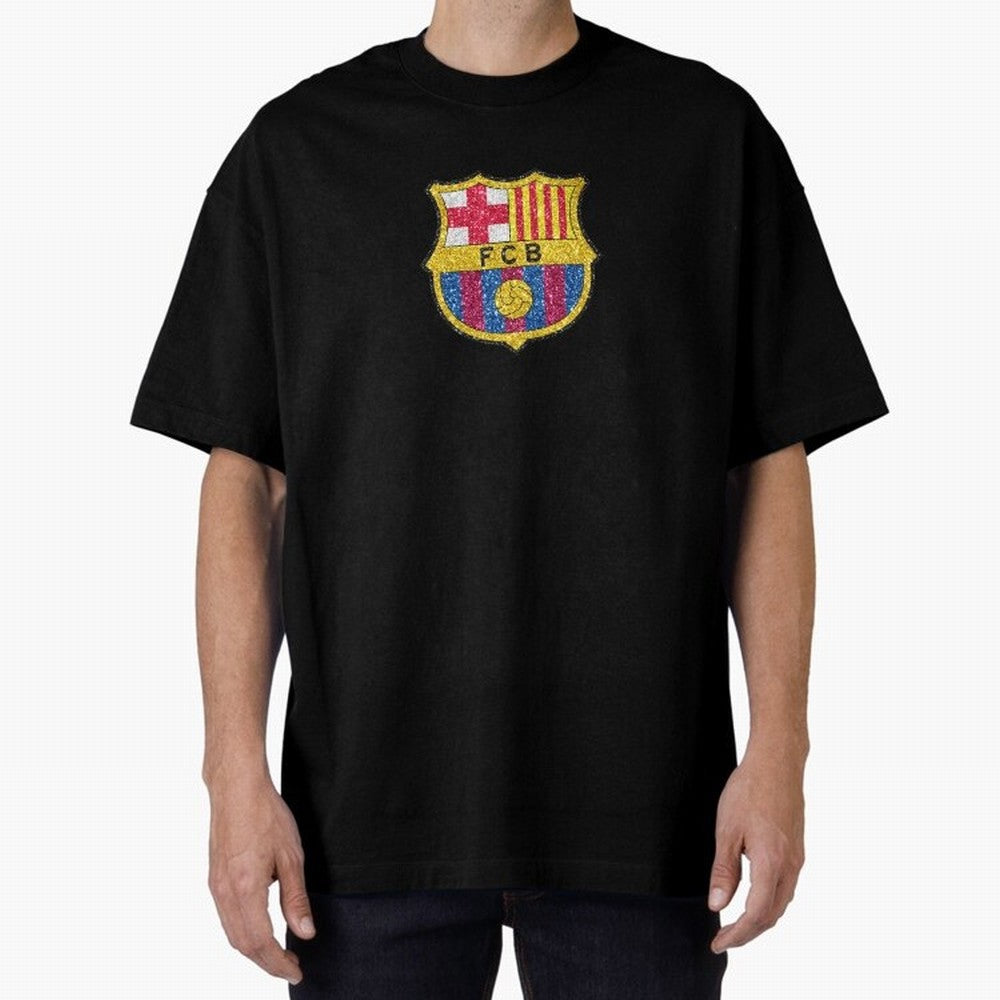 barca glitter logo Oversized T-Shirt Bring Bold Fan Energy to FIFA World Cup 2026 Spirit, Inspired by France, Messi and Cristiano Ronaldo, Tournament Hype, Historic Matchups, Family Viewing Parties and Global Sports Pride; Made for Die Hard