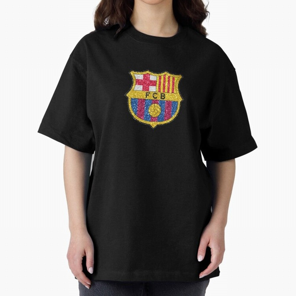 barca glitter logo Oversized T-Shirt Bring Bold Fan Energy to FIFA World Cup 2026 Spirit, Inspired by France, Messi and Cristiano Ronaldo, Tournament Hype, Historic Matchups, Family Viewing Parties and Global Sports Pride; Made for Die Hard