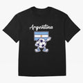 ARGENTINA - Dabbing Football Soccer Ball - ARGENTINA Oversized T-Shirt Bring Match Day Fire to FIFA World Cup 2026 Group Stage Spirit, Highlighting England and Germany, Messi and Cristiano Ronaldo, Retro Football Energy, Iconic Rivalries, Trophy