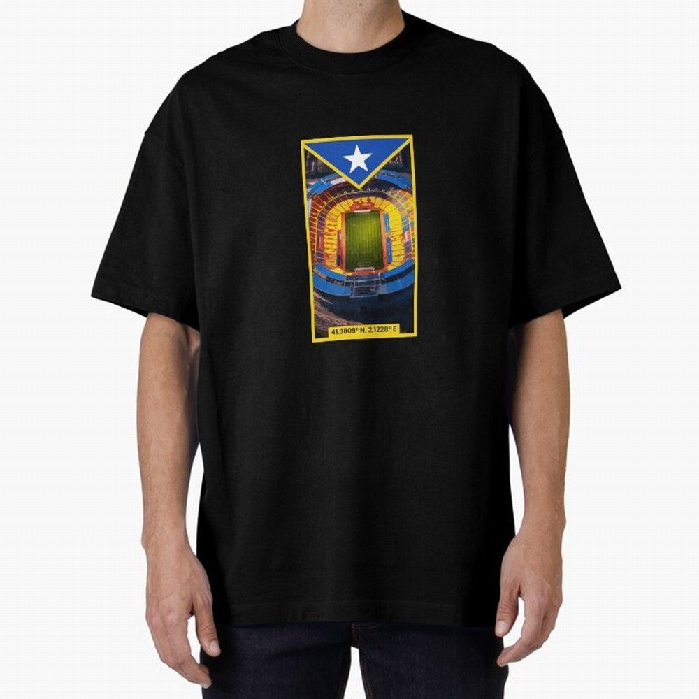 Barcelona Stadium Coordinates Graphic Essential T-Shirt Experience the Global Stage of Global Football Passion for FIFA World Cup 2026 USA Canada Mexico, Capturing Messi, Germany, Stadium Memories, Football Loyalty, International Chants and
