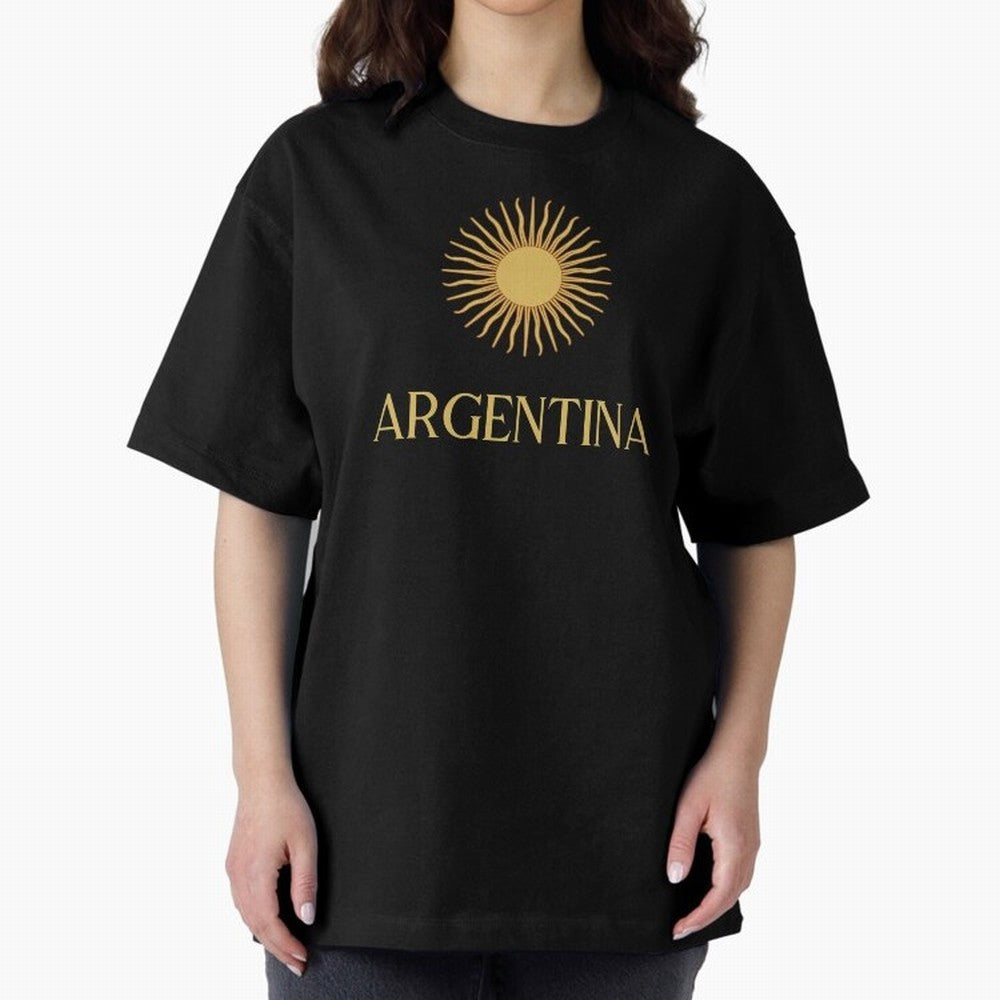 Argentina Gold Oversized T-Shirt Carry the Colors and Pride of the FIFA World Cup 2026 Journey through Cristiano Ronaldo, Haaland and CR7 Highlights, France and Portugal Pride, Vintage Soccer Flavor, Modern Football Stars, National Flags and Final