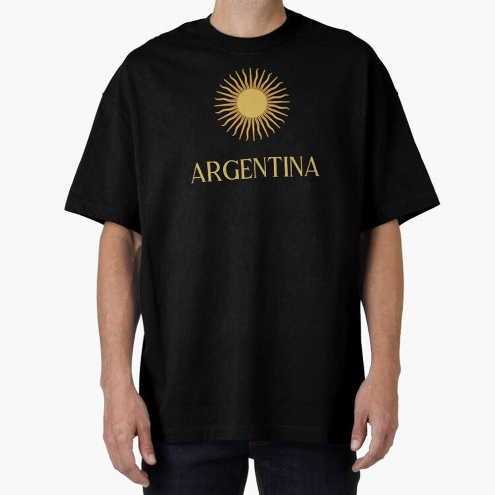 Argentina Gold Oversized T-Shirt Carry the Colors and Pride of the FIFA World Cup 2026 Journey through Cristiano Ronaldo, Haaland and CR7 Highlights, France and Portugal Pride, Vintage Soccer Flavor, Modern Football Stars, National Flags and Final