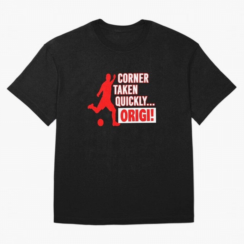 Corner Taken Quickly Origi (Red) Essential T-Shirt Show Your Love for Match Day Hype around FIFA World Cup 2026, CR7 and Messi, England, Championship Spirit, Famous Goals, Roaring Crowds and International Football Unity; Built for Supporters