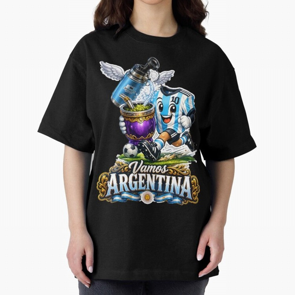 Cancha & Mate Dreams ¨C Argentina Football Heritage - Argentina Football Mate Mascot - Messi 10 Soccer Fan Art Classic T-Shirt Mark Match Day Hype around FIFA World Cup 2026, Messi, Neymar and Mbappe, France, Stadium Memories, Football Loyalty,