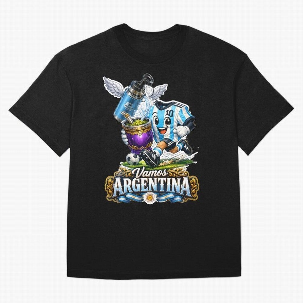 Cancha & Mate Dreams ¨C Argentina Football Heritage - Argentina Football Mate Mascot - Messi 10 Soccer Fan Art Classic T-Shirt Mark Match Day Hype around FIFA World Cup 2026, Messi, Neymar and Mbappe, France, Stadium Memories, Football Loyalty,