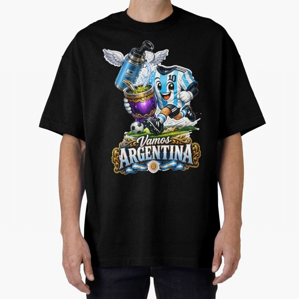 Cancha & Mate Dreams ¨C Argentina Football Heritage - Argentina Football Mate Mascot - Messi 10 Soccer Fan Art Classic T-Shirt Mark Match Day Hype around FIFA World Cup 2026, Messi, Neymar and Mbappe, France, Stadium Memories, Football Loyalty,