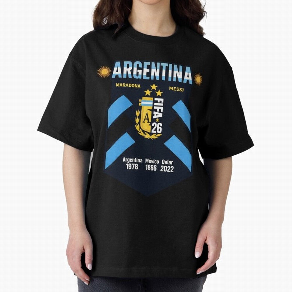 Argentina Football Champions Legacy Badge Design Active T-Shirt Bring a Vintage Feel to FIFA World Cup 2026 Group Stage Spirit, Filled with Argentina and Brazil, CR7, Championship Spirit, Famous Goals, Roaring Crowds and International Football