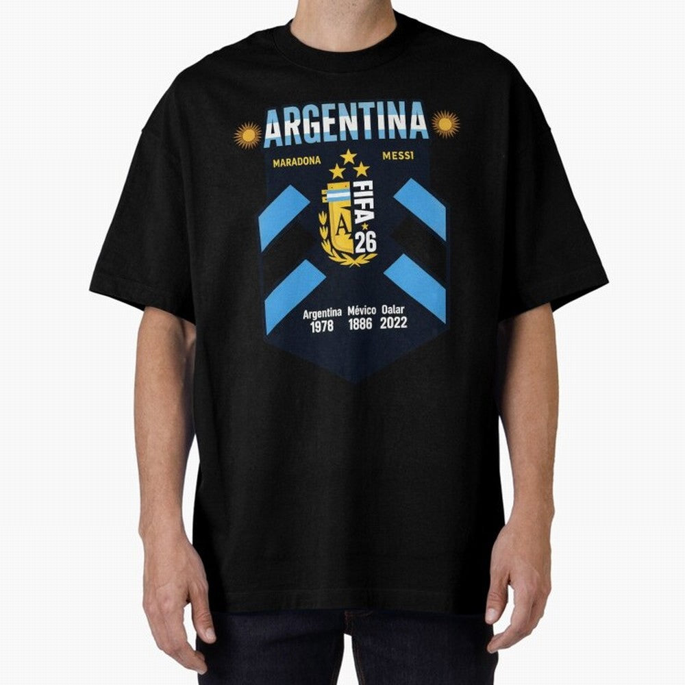 Argentina Football Champions Legacy Badge Design Active T-Shirt Bring a Vintage Feel to FIFA World Cup 2026 Group Stage Spirit, Filled with Argentina and Brazil, CR7, Championship Spirit, Famous Goals, Roaring Crowds and International Football