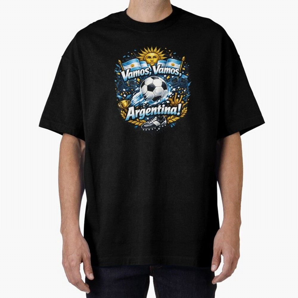 Argentina football 2026 Oversized T-Shirt Celebrate Rivalries and Pride in FIFA World Cup 2026 Group Stage Spirit, Filled with Netherlands, Haaland and Mbappe, Football History, Final Match Energy, Crowd Noise and Once in a Lifetime Moments; Made