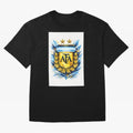 Argentina champions AFA crest gold blue soccer design Oversized T-Shirt Celebrate Football Dreams Across FIFA World Cup 2026 Group Stage Spirit, Capturing England, Messi and Cristiano Ronaldo, Goal Celebration Energy, Supporter Heritage, Football