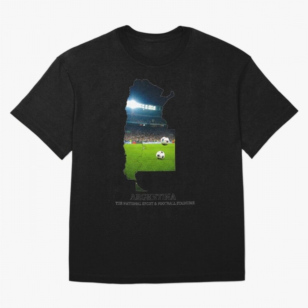 Argentina Map Art - Football Passion & National Stadiums Design Classic T-Shirt Bring World Football Passion into FIFA World Cup 2026 USA Canada Mexico Spirit, Filled with Portugal, Spain and Germany, Messi, CR7 and Mbappe, Tournament Hype,