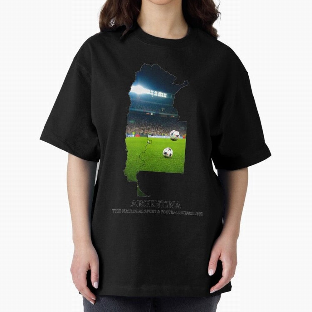 Argentina Map Art - Football Passion & National Stadiums Design Classic T-Shirt Bring World Football Passion into FIFA World Cup 2026 USA Canada Mexico Spirit, Filled with Portugal, Spain and Germany, Messi, CR7 and Mbappe, Tournament Hype,