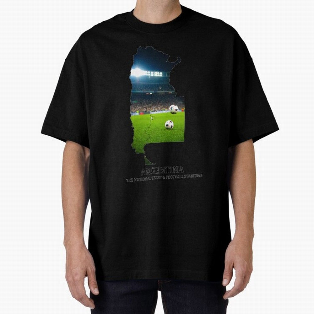 Argentina Map Art - Football Passion & National Stadiums Design Classic T-Shirt Bring World Football Passion into FIFA World Cup 2026 USA Canada Mexico Spirit, Filled with Portugal, Spain and Germany, Messi, CR7 and Mbappe, Tournament Hype,