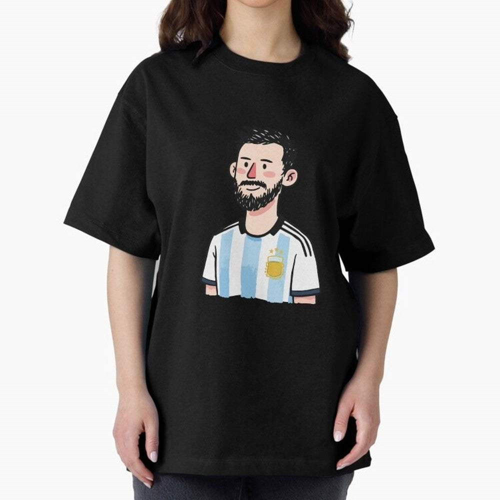 Argentina Soccer Football Player Oversized T-Shirt Bring World Football Passion into FIFA World Cup 2026 Group Stage for Fans of Messi, CR7 and Mbappe and Argentina, Bringing Soccer Culture, Superstar Moments, National Team Dreams and Competitive