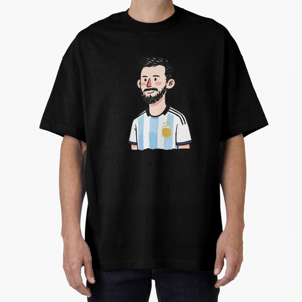 Argentina Soccer Football Player Oversized T-Shirt Bring World Football Passion into FIFA World Cup 2026 Group Stage for Fans of Messi, CR7 and Mbappe and Argentina, Bringing Soccer Culture, Superstar Moments, National Team Dreams and Competitive
