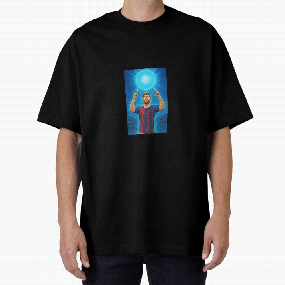 Barcelona Genkidama God Oversized T-Shirt Celebrate Unforgettable Nights in FIFA World Cup 2026 Group Stage Spirit, Highlighting England and Germany, Mbappe and Neymar, Retro Football Energy, Iconic Rivalries, Trophy Chase Drama and Stadium