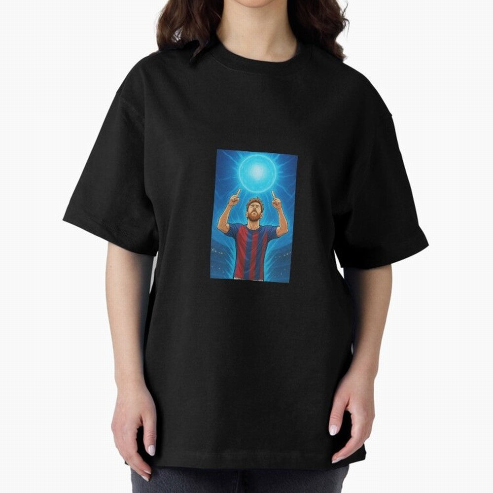 Barcelona Genkidama God Oversized T-Shirt Celebrate Unforgettable Nights in FIFA World Cup 2026 Group Stage Spirit, Highlighting England and Germany, Mbappe and Neymar, Retro Football Energy, Iconic Rivalries, Trophy Chase Drama and Stadium