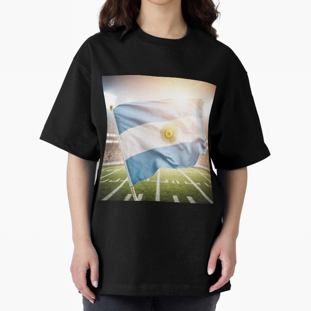 Argentina Flag 3D Football Design ¨C Supporters Argentina Classic T-Shirt Carry the FIFA World Cup 2026 Group Stage Journey through Messi Highlights, Portugal, Spain and Germany Pride, Retro Football Energy, Iconic Rivalries, Trophy Chase Drama and