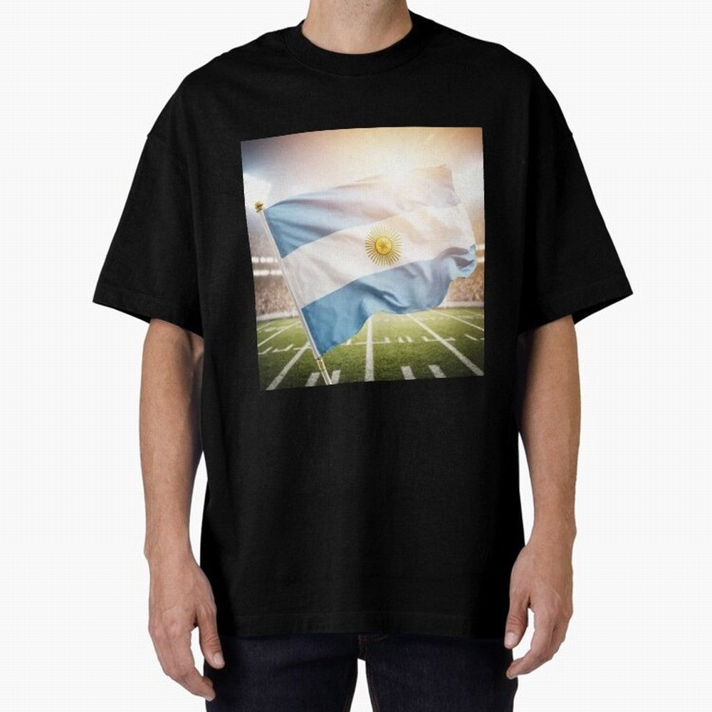 Argentina Flag 3D Football Design ¨C Supporters Argentina Classic T-Shirt Carry the FIFA World Cup 2026 Group Stage Journey through Messi Highlights, Portugal, Spain and Germany Pride, Retro Football Energy, Iconic Rivalries, Trophy Chase Drama and