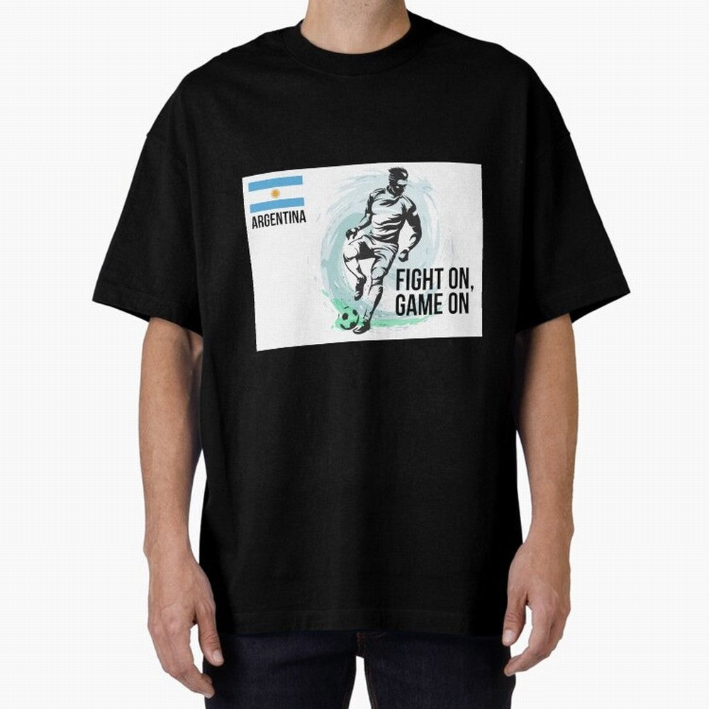 Argentinian Football Player Playing Football - Football Classic T-Shirt Celebrate the Stars of FIFA World Cup 2026 Group Stage Highlighting Messi, Neymar and Mbappe, Brazil, Portugal and Argentina Energy, Sports Nostalgia, International