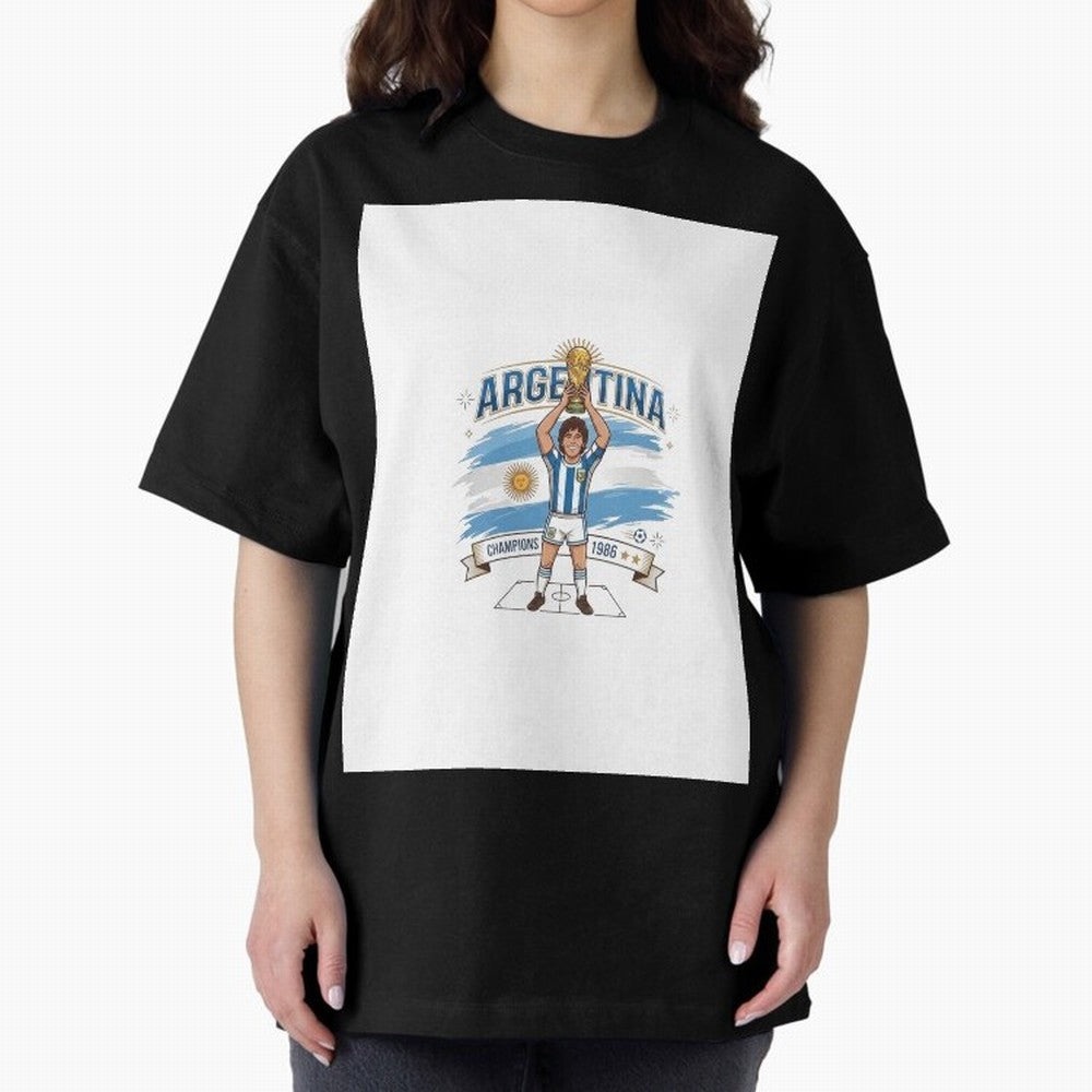 Argentina Retro Champion - Classic 10 Legend Sun of May Graphic T-Shirt Celebrate Rivalries and Pride in FIFA World Cup 2026 Group Stage Spirit, Centered on England, Messi and Cristiano Ronaldo, Global Supporter Spirit, Legendary Goals, National