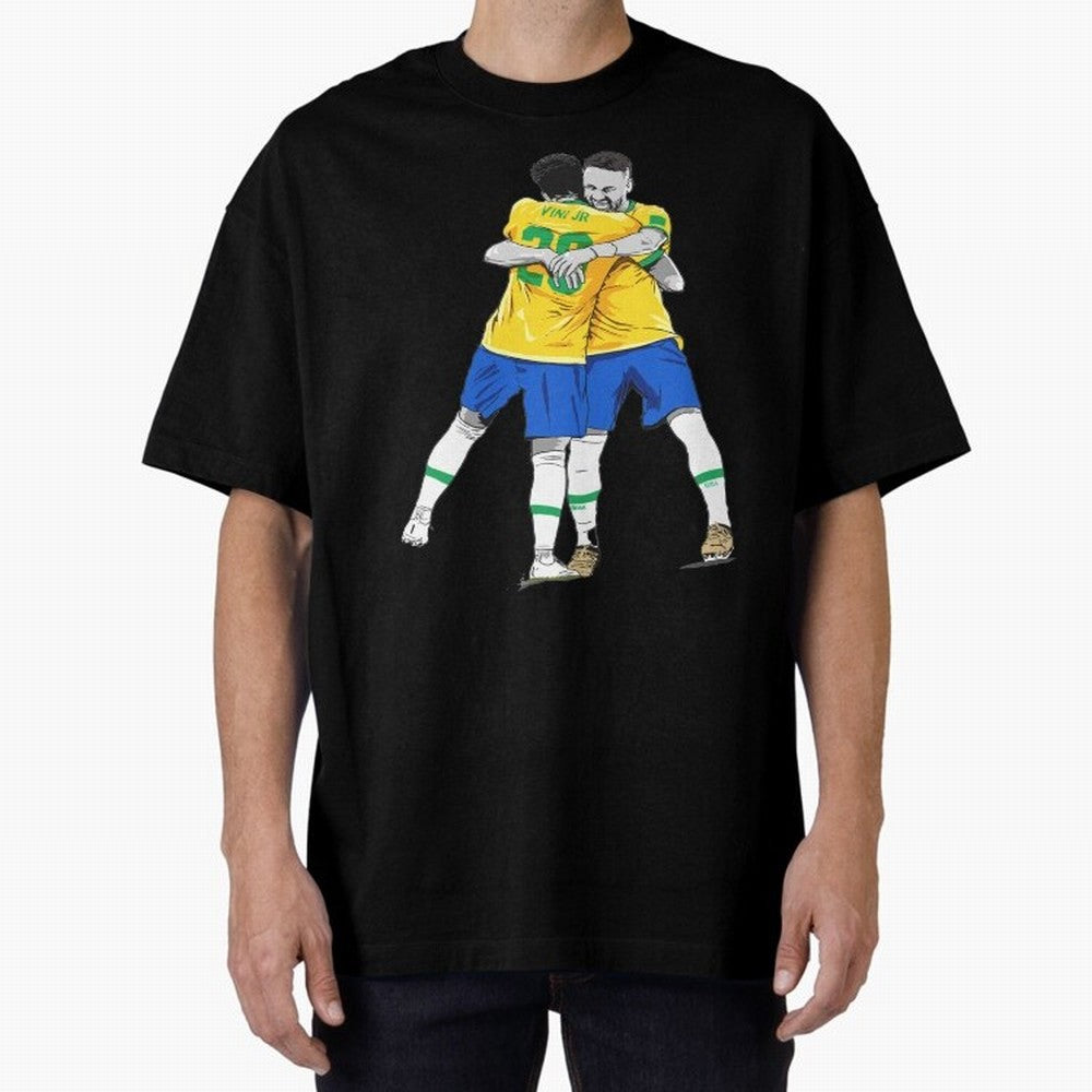 BRAZIL Neymar Jr and Vini Jr World Cup Celebration Classic T-Shirt Represent FIFA World Cup 2026 for Fans of Cristiano Ronaldo and Germany, Bringing Soccer Culture, Superstar Moments, National Team Dreams and Competitive Fire; Great for Watch