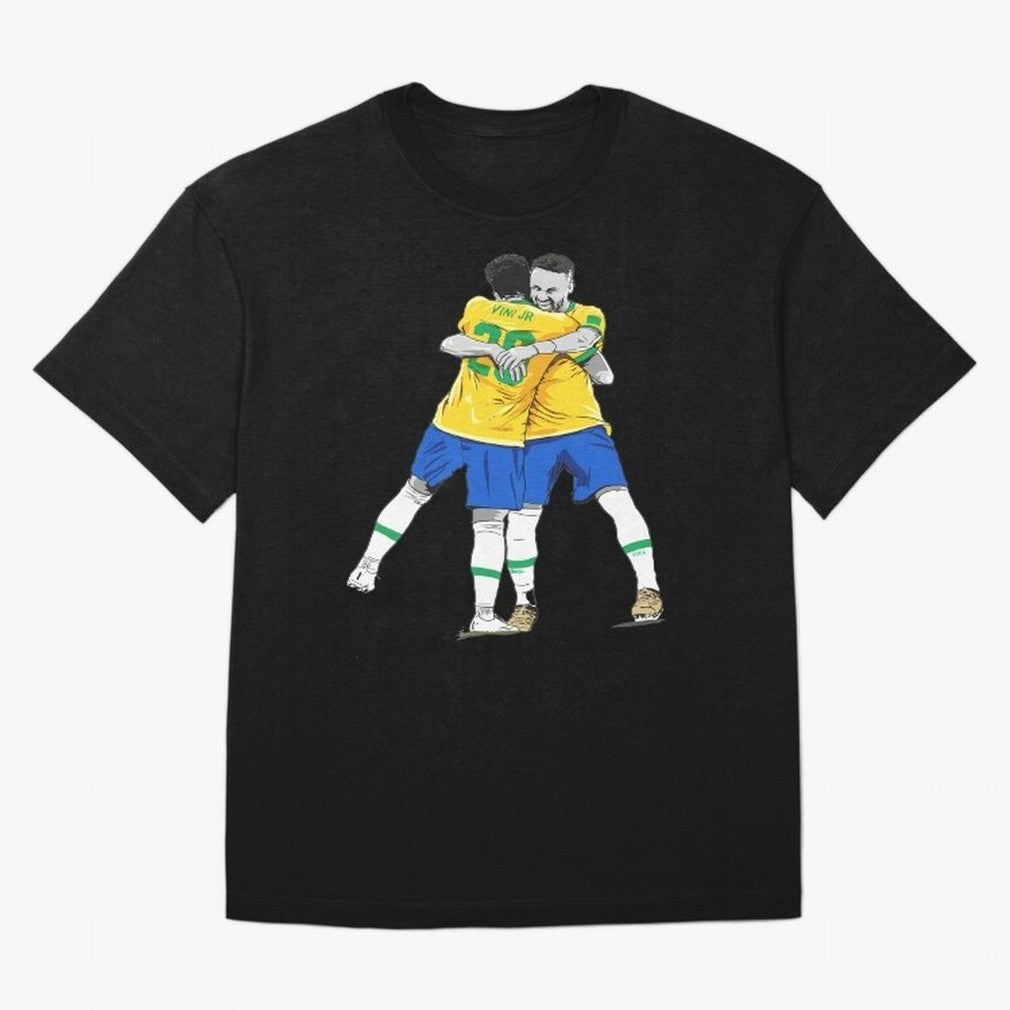 BRAZIL Neymar Jr and Vini Jr World Cup Celebration Classic T-Shirt Represent FIFA World Cup 2026 for Fans of Cristiano Ronaldo and Germany, Bringing Soccer Culture, Superstar Moments, National Team Dreams and Competitive Fire; Great for Watch