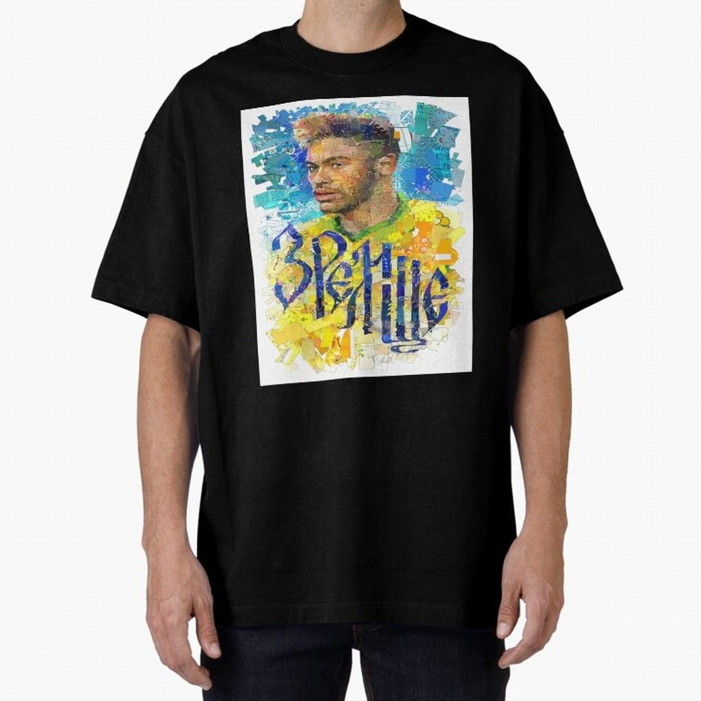 Neymar Illustration Art Framed Art Print Classic T-Shirt Bring a Vintage Feel to the FIFA World Cup 2026 Journey through Cristiano Ronaldo, Haaland and CR7 Highlights, Brazil, Portugal and Argentina Pride, Soccer Culture, Superstar Moments,