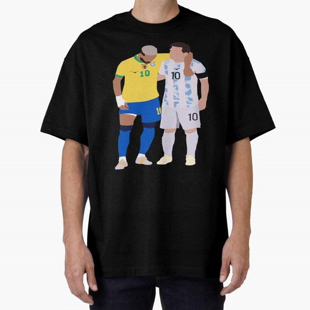Messi and Neymar Copa America Friends Oversized T-Shirt Join Match Day Hype around FIFA World Cup 2026 USA Canada Mexico, Cristiano Ronaldo, Spain and Netherlands, Stadium Chants, National Pride, Trophy Dreams and Unforgettable Football Memories;