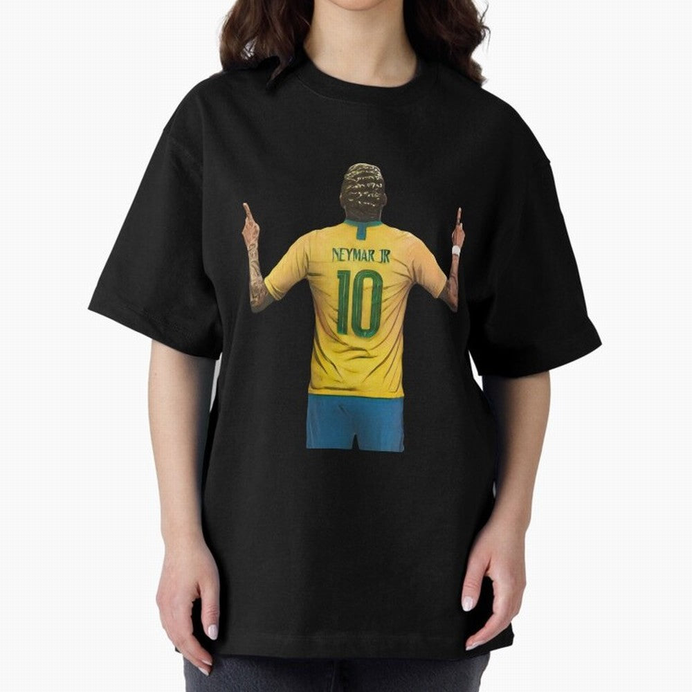 neymar jr Oversized T-Shirt Show Match Day Excitement for FIFA World Cup 2026 Group Stage Spirit, Highlighting Argentina and Brazil, Messi, Neymar and Mbappe, Match Day Excitement, Supporter Culture, Golden Goals and Global Football Passion; Made