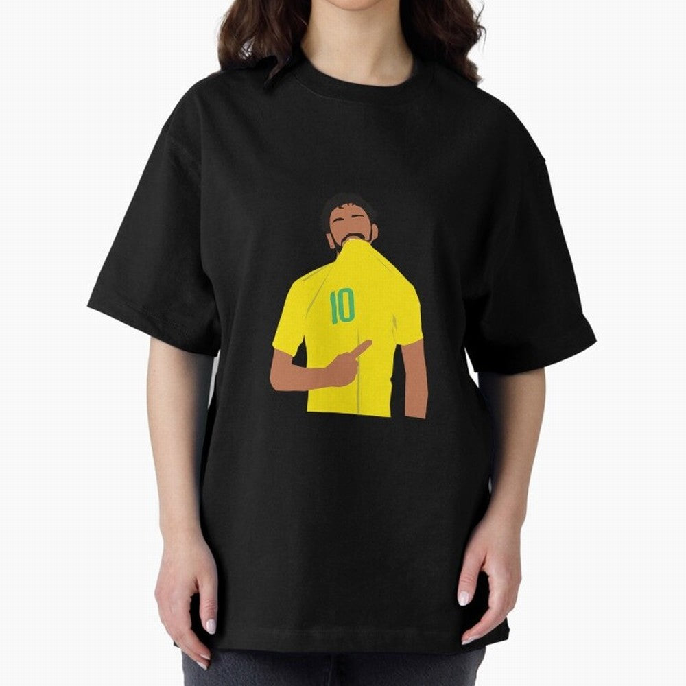 Neymar Jr Oversized T-Shirt Celebrate Classic Football Spirit in Global Football Passion for FIFA World Cup 2026 Group Stage, Highlighting Messi, Neymar and Mbappe, Argentina, Vintage Soccer Flavor, Modern Football Stars, National Flags and Final