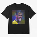 Neymar Poster Panting Art Brazilian Soccer Player Classic T-Shirt Fuel the Hype around FIFA World Cup 2026 USA Canada Mexico for Fans of Messi, CR7 and Mbappe and England, France and Netherlands, Bringing Stadium Memories, Football Loyalty,