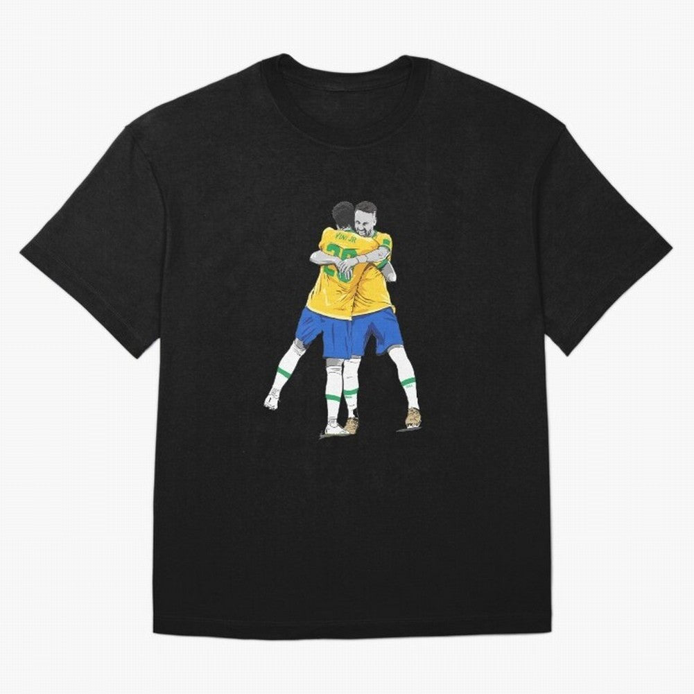 BRAZIL Neymar Jr and Vini Jr World Cup Celebration Oversized T-Shirt Represent the Passion of Global Football Passion for FIFA World Cup 2026 USA Canada Mexico, Inspired by Messi, Neymar and Mbappe, England and Germany, Championship Spirit, Famous