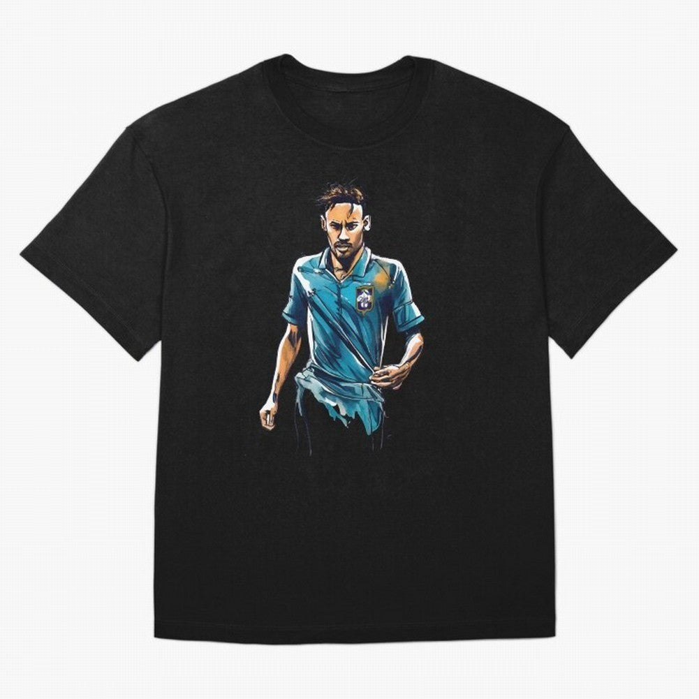 Neymar Jr watercolor drawing Classic T-Shirt Make Every Kick Count in Match Day Hype around FIFA World Cup 2026 Group Stage, Mbappe and Neymar, Argentina, France and Brazil, Retro Football Energy, Iconic Rivalries, Trophy Chase Drama and Stadium